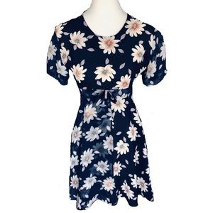 Vintage Bea’s Collection Blue/Floral Mini Dress